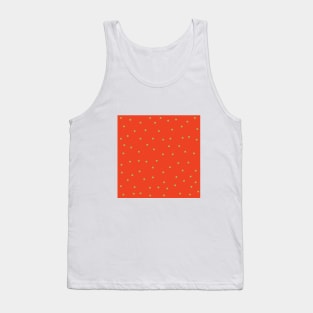 Green Polka Dots on Orange Background Tank Top